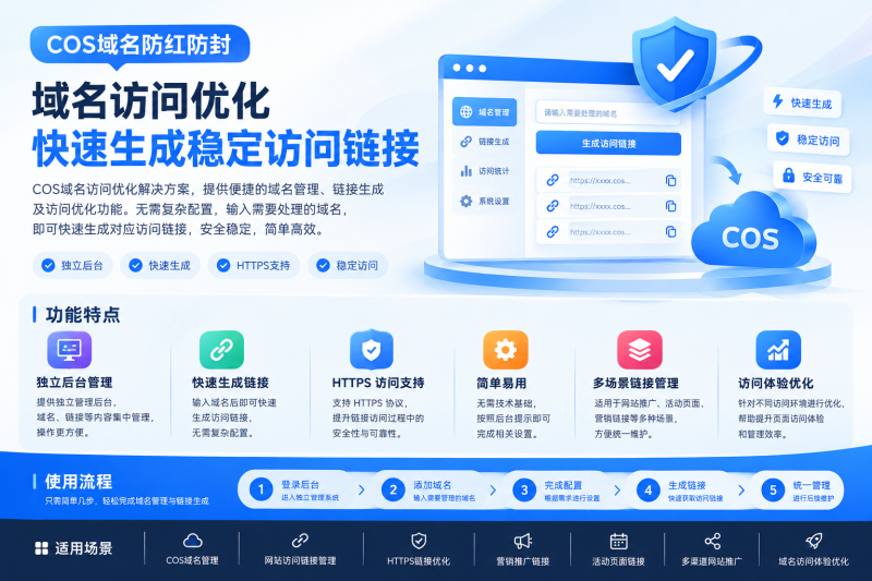 COS域名防红服务｜域名访问优化｜快速生成稳定访问链接-哈市集网