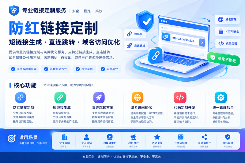 域名访问优化方案｜链接定制｜短链接生成与代码开发-哈市集网