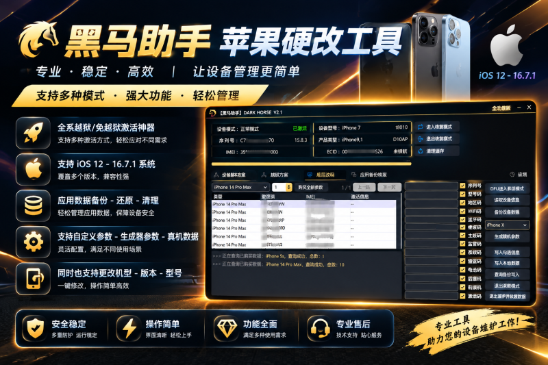 黑马苹果硬改底层助手软件下载｜iOS设备维护与管理工具介绍-哈市集网